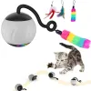 Control de juguete de gato atuban, juguetes para gatos interactivos para gatos interiores, led de juguetes de bola de gato en movimiento automático, dos velocidades juguetes de gato inteligentes sin ruido