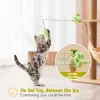 Accessories Retractable Cat Sticks Laser Cat Toy Interactive Feather Teaser Wand Toys Pet Kitten Game Fishing Pole Self Playing Hanging Toys