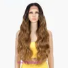 Nouvelle grande onde de couleur 30 pouces de long cheveux bouclés 13 * 6 Bandeau de perruque synthétique pour femmes en dentelle avant