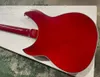 Corpo semi-seguinte vermelho 4 Strings Bass de baixo elétrico com um braço de pau-rosa de ligação ao corpo pode ser personalizado