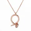 Collier de luxe Store en ligne S925 STERLING Silver Pendante Clicule Chaîne Fashion Card Home Rose Gold Collier Girl Gift