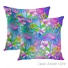 Oreiller rétro monstera taies d'oreiller Palm Tree Jungle coussin de coussin 2pcs 45x45cm feuillage flamanto lance-oreiller des couvercles décor