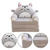 Pillow Kids Sofa Backrest Armchair 2 In 1 Plush Foldable Children Cartoon Lazy Open Bed For Living Room Bedroom