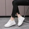 Casual Shoes Winter White Platform Sneakers Women Warm Fur Korean Lace Up Thick Bottom Leather Vulcanize Woman