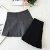 Fashion a Line Women Skirt Sleated Skirt High Wisting Student Grey Student Mini falda JK Summer Black Ladies Traje Falda 240408