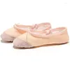 Tanzschuhe Ushine Leder/Stoff Innen trainieren rosa Yoga Übung Pantoffern Fitnessstudio Kinder Canvas Ballet Girls Frau Kinder Kinder