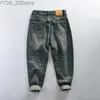 Jeans femininos Primavera e outono Novo jeans de veludo de serviço pesado vintage roupas masculinas lavadas com algodão macio com zíper de calça masculina K1027 YQ240423