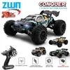 電気/RCカーZWN 1 16 70km/h 4WD RC CAR LEDヘッドライトリモートコントロールカー高速ドリフトモンスタートラックvs Wltoys 144010 Toys T240423