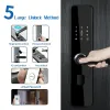Kontroll Smart dörrlås Minimalistisk lås Hushållens dörrlås Fingeravtryck / IC -kort / lösenord / Key Unlock / USB Emergency Charge