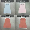 Fashion Summer Femmes Hobe Struited Letter Robe Sling Vest Robes Luxury Designer Sexy Slim Daily Casual Casual Tank Kktfx