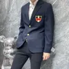 Designer Men Blazer jacket Coat Business Casual Slim Fit Formal Suit Blazers Men Suits Embroidery badge top pant