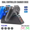 Laddare PS4/Slim/Pro Dual Controller Fast Charging Dock Station LED Light Indicator Charger Stand för Sony PlayStation4 Game