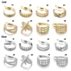 Brincos 1pc helix cartilagem conchas jóias de piercing falsas manguito de aço inoxidável ajustável sem piercing breol de zircão clipe de orelha de zircão