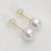 Örhängen klassiker 925 Sterling Silver Stud Natural Freshwater Pearl örhängen Små glödlampa smycken 5A Grade örhängen Akoya pärlörhängen EBA