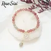 Bedelarmbanden roze sisi Koreaanse aardbeien kristallen armband voor dames zeester handdoek vriendschap geschenk meisjes sieraden