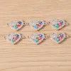 Charmes 10pcs 23x15 mm Fashion Crystal Love Heart Connecteurs pour bijoux Faire du bricolage Collier fait à la main Bracelet Crafts Accessoires