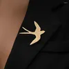 Brooches Swallow For Women Animal Metal Brooch Gold Silver Color Suit Lapel Pins Party Corsage Jewelry Clothing Accessories