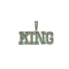 Ожерелья Bling King Custom Название Iced Out Голубое розовое зеленое кубическое циркониевое