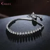 Bracelets de liaison Brand Trendy Femmes 925 Siltling Silver Korean Trend Cumbic Zirconia Réglable Pulsera Mujer bijoux