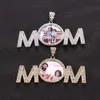 DIY Fashion Hip Hop Medal Mom Pendant och Sier Rose Gold Photo Frame Necklace Sublimation Jewelry