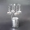 Ljushållare Silverpläterad metallroterande väderkvarnstativ pelare för julbröllopsdekoration Creative Candelabra GZT001