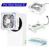 Fans för Xbox Series S Cooling Fan 5V 2.4A Game Console Cooling Fan LED Strip Lights 3 Gears Side Cooling Fan Base Gaming Accessories