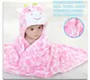 Decken Baby Cartoon Animal Cosplay Po Requisiten empfangen Decke Flanell Süßes rosa Giraffe Design Geborene Säuglingsbad Schlafrobe