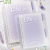 A5 / B5 Binder Notebook Loose Leaf transparent transparent Gradient Gradient Couleur Mémo Diary Sketchbook Journal Office Blocage avec les anneaux