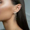 Earrings ANDYWEN 925 Sterling Silver 2021 Cuff Star Rostock Leaves Ear Cuff Earring No Piercing Clips Women Luxury Jewelry Wedding Gift