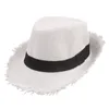 Berets Straw Sun Hat Fashion Cowboy Wide Brim Beach Caps Protect Jazz Summer