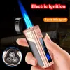 Punch électrique d'allumage triple flamme Lighters Lighters Cigar Torch Light avec iatable tactile Senting Windproof Men Gift