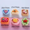 Estatuetas decorativas 10pcs resina de cesta de frutas brilhantes cabochons lisfaturgos para gancho de gancho de cabelo scrapbooking de jóias diy decoração de artesanato