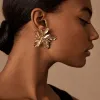 Boucles d'oreilles Aensoa en gros de la couleur en métal vintage de fleur de couleur Big Boucles d'oreilles pour les femmes 2021 Nouvelles boucles d'oreilles florales de la mode Cadeau de bijoux
