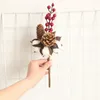 Decorative Flowers Single Branch Simulated Cotton Bouquet Balcony Decorations Outdoor Christmas Supplies Pographic Props Fake Plants Decor