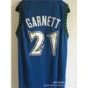 Maglie da basket jersey football wolves n. 1 e numero 21 garnett mesh ricamato