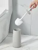 Holders WORTHBUY Toilet Brush With Holder Flexible Bristles Anti Splash WC Long Handle Cleaning Brush 360° Cleaner Bathroom Accessories
