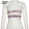 Damestanks Pixiekiki Hollow Breat Lace Up Tube Top Y2K Streetwear Summer Cleren Women 2024 Fashion White Crop Shirt P71-Bi2