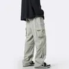 HOUZHOU Cargo Pants Men Zipper Oversize Wide Leg Trousers Male Streetwear Hip Hop Casual Korean Japanese Pocket Safari Style 240423