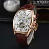 2024 Frank FM Tourbillon W pełni automatyczny mechaniczny mecz pięciu igły męski zegarek rekreacyjny Trend Trend Gold Watch Sport anty-skórzany Wstążka Kwarcowa Zegarek Kwarcowy