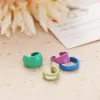 Earrings 4pcs Cute Colorful Mini Clip Earrings for Women Korean No Piercing Macaron Earcuffs Statement Cartilage Earrings Party Jewelry