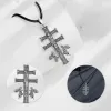 Naszyjniki Eudora 925 Sterling Silver Caravaca Cross Naszyjnik Jezus Angel Vintage Amulet Wisior Mężczyźni Mężczyźni Religijne Osobowość Prezent biżuterii