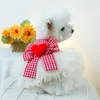 Hundekleidung Frühlings- und Sommer süße karierte Liebesbiege Haustier Tutu Katze Rock Welpe Kitty Prinzessin Kleid Maltese Yorkshire kleine Kleider