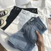Übergroße S-3xl Ein-Bastentier-Pocket-Frauenhosen Sommerhoch Taille Slim Wäsche Denim Shorts All-Match Stretch Streetwear 240418
