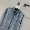 レディースジャケットデザイナー2024春のニューエイジを減らすガールスタイルのアウトウェア2ウェアデザインストーンミルブルー摩耗したデニムシャツvgtl
