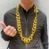 Colliers Hip Hop Gold Color Big Acrylic Chunky Chain Collier Men Punk Punk surdimensionné en plastique Chaîne de bijoux pour hommes Cadeaux