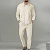 Suisses de survêtement masculines Streetwear 2024 Coat Men's Men's Autumn Youth Waffle Zipper Pocket Flip Collar Slim Fit Cardigan Set Set Fashion