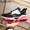 Casual Shoes Platform Sneakers Kvinnor och män Tjock Sole Real Leather Round Toe Runners Designer Women's Sports