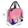 Rods Sailors Moon Girl Insulated Lunch Bag for Women Resuable Tokyo City Lights Thermal Cooler Lunch Box Beach Camping Travel