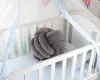 Pillow Nordic Style Handmade Braid Knot Pillow Solid Color Beige Pink Yellow Red Children's Room Decorative Cushion Kid Cot Decoration
