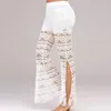 Damesbroek brede poten elegante kanten splitsing wijd been voor vrouwen stijlvolle middelste broek met spleetmanchetten vaste kleur zomer